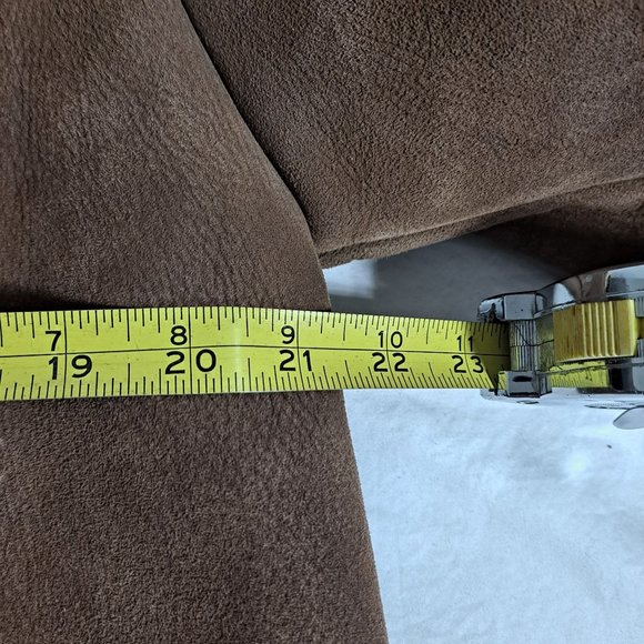 Vintage Sheepskin Coat Woman XL Real Sueded Brown Beige Button Front Western - Picture 10 of 12